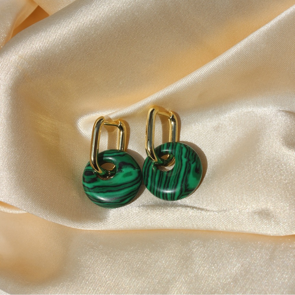 Malachite earrings